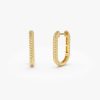 14k Twisted Rope Paperclip Hoop Earrings 14K Gold Ferkos Fine Jewelry