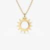 14k Solid Gold Sun Pendant Necklace 14K Gold Ferkos Fine Jewelry