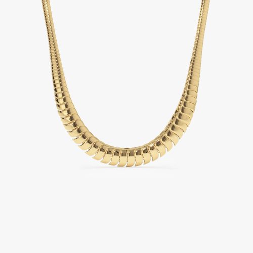 14k 12 to 5MM Graduating Cobra Necklace 14k Gold Ferkos Fine Jewelry