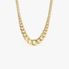 14k Wide Graduating Curb Link Chain Necklace 12MM - 5MM 14K Gold Ferkos Fine Jewelry