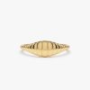 14k Minimalist Wave Signet Ring 14K Gold Ferkos Fine Jewelry