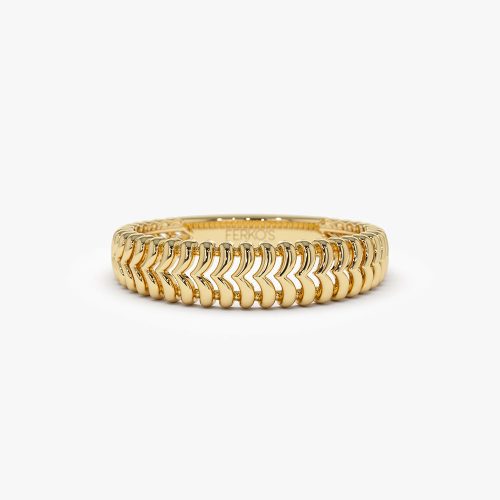 14k Unique Statement Stacking Gold Ring 14K Gold Ferkos Fine Jewelry