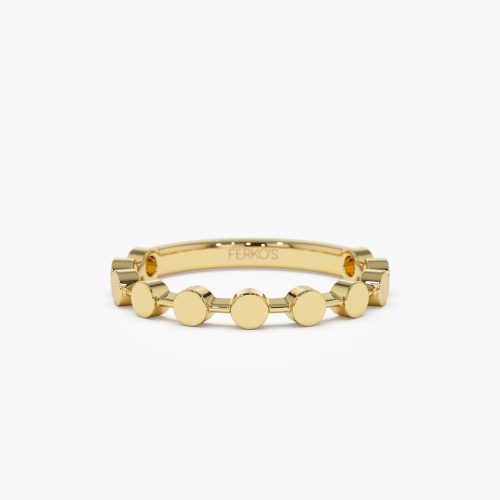 14K Tiny Round Stackable Ring For Women 14K Gold Ferkos Fine Jewelry