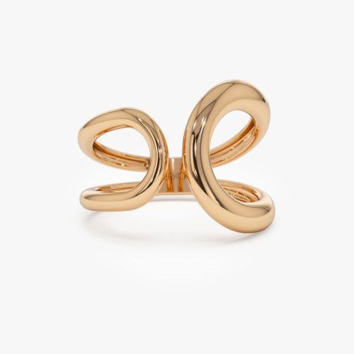 14k Unique Design Bold Gold Ring 14K Rose Gold Ferkos Fine Jewelry