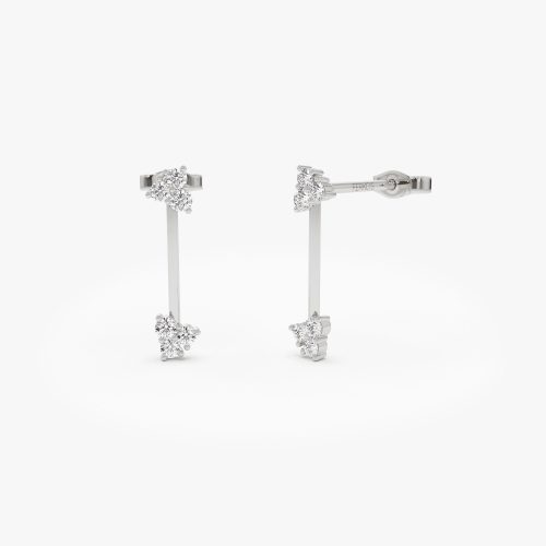 14k Vertical Bar Diamond Earrings 14K White Gold Ferkos Fine Jewelry