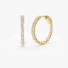 14Kt 12.5MM Inside Out Diamond Hoops 14k Gold Ferkos Fine Jewelry