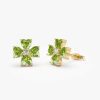 14k Peridot Four Leaf Clover Studs 14K Gold Ferkos Fine Jewelry