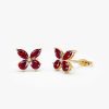 14K Garnet Butterfly Stud Earrings 14K Gold Ferkos Fine Jewelry