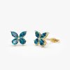 14K London Blue Topaz Butterfly Stud Earrings 14K Gold Ferkos Fine Jewelry