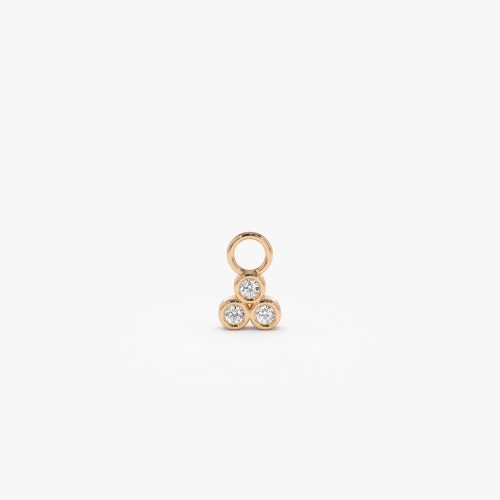 14k Tri Bezel Hoop Charm 14K Rose Gold Ferkos Fine Jewelry