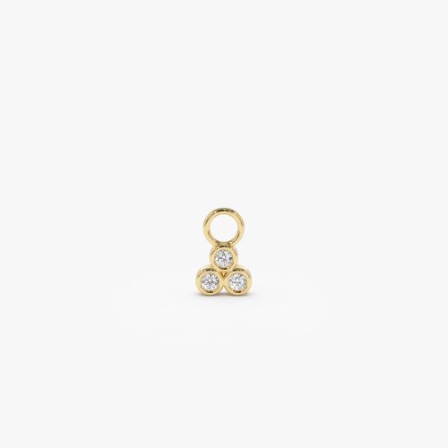 14k Tri Bezel Hoop Charm 14K Gold Ferkos Fine Jewelry