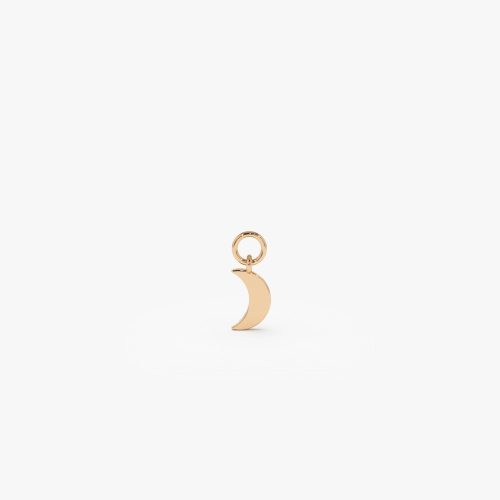 14k Solid Crescent Hoop Charm 14K Rose Gold Ferkos Fine Jewelry