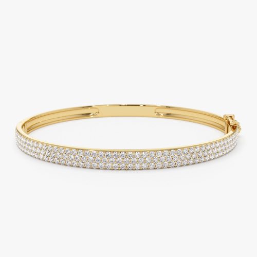 14k Triple Row Statement Diamond Bangle 1.80 Ctw 14K Gold Ferkos Fine Jewelry