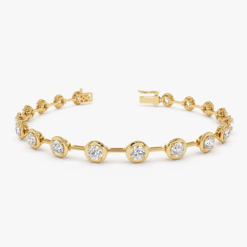 3.60 ctw 14k Round Lab Grown Diamond Bar Bracelet - Larissa 14k Gold Ferkos Fine Jewelry