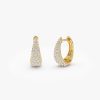 14K Gold Teardrop Diamond Hoop Earrings 14K Gold Ferkos Fine Jewelry