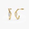 0.60 ctw 14k Marquise Shapes Lab Grown Swivel J Hoops - Emery 14K Gold Ferkos Fine Jewelry