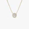 0.90 ctw 14K Halo Setting Round Brilliant Cut Lab Grown Diamond Necklace - Ana 14K Gold Ferkos Fine Jewelry