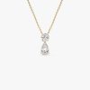 1.25 ctw 14K Basket Setting Pear Shape & Round Cut Lab Grown Diamond Necklace - Lila 14K Gold Ferkos Fine Jewelry