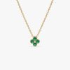 14k Emerald Clover Beaded Necklace 14k Gold Ferkos Fine Jewelry