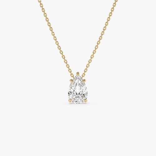 1.25 ctw 14k Five Prong Pear Shaped Lab Grown Diamond Necklace - Gianna 14k Gold Ferkos Fine Jewelry