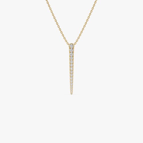 14K Tapered Diamond Bar Necklace 14k Gold Ferkos Fine Jewelry