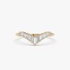 14K Baguette Diamond Curved Tiara Ring 14K Gold Ferkos Fine Jewelry