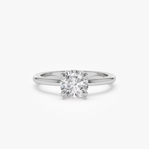 1.00 ctw 14k 4 Prong Basket Setting Round Lab Grown Diamond Engagement Ring - Kate 14K White Gold Ferkos Fine Jewelry