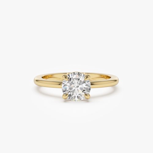 1.00 ctw 14k 4 Prong Basket Setting Round Lab Grown Diamond Engagement Ring - Kate 14K Gold Ferkos Fine Jewelry