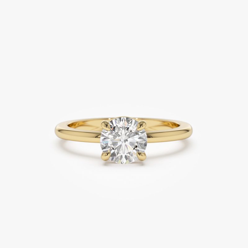 1.00 ctw 14k 4 Prong Basket Setting Round Lab Grown Diamond Engagement Ring - Kate 14K Gold Ferkos Fine Jewelry