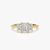 1.50 ctw 14k Emerald Cut Lab-Grown Diamond Three Stone Engagement Ring - Julie 14K Gold Ferkos Fine Jewelry