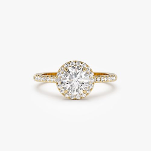 1.25 ctw 14K Halo Setting Round Brilliant Lab Grown Diamond Engagement Ring - Aria 14K Gold Ferkos Fine Jewelry