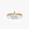 1.50 ctw 14k Pear Shaped Lab Grown Diamond Three Stone Engagement Ring - Emma 14K Gold Ferkos Fine Jewelry