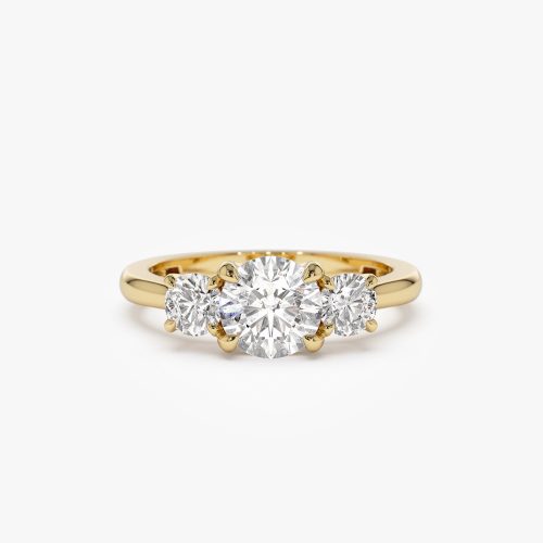 1.50 ctw 14k Round Lab Grown Diamond Three Stone Engagement Ring - Grace 14K Gold Ferkos Fine Jewelry