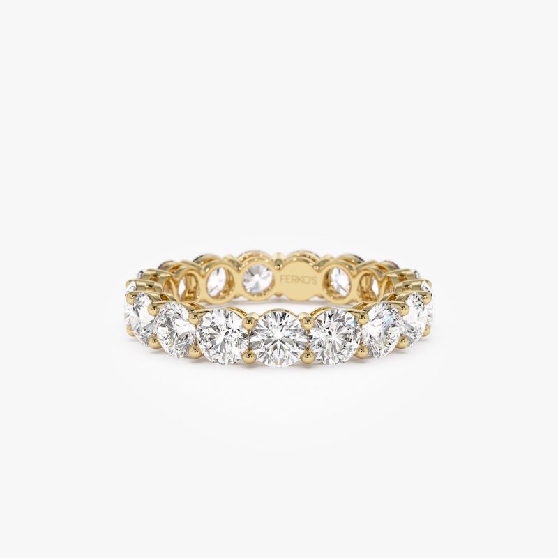 3.25 ctw 14k Prong Setting Full Eternity Round Lab Grown Diamond Ring - Luna 14K Gold Ferkos Fine Jewelry