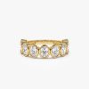 1.75 ctw 14k Bezel Setting Nine Stone Oval Shape Lab Grown Diamond Ring - Sofia 14K Gold Ferkos Fine Jewelry