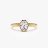 0.75 - 1.50 ctw 14k Bezel Setting Oval Shaped Lab Grown Diamond Engagement Ring - Cora 14K Gold Ferkos Fine Jewelry