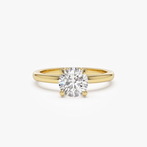 0.75 - 1.50 ctw 14k Four Prong Setting Round Shape Lab Grown Diamond Engagement Ring - Valerie 14K Gold Ferkos Fine Jewelry