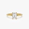 0.75 - 1.50 ctw 14k Four Prong Setting Emerald Cut Lab Grown Diamond Engagement Ring - Esther 14K Gold Ferkos Fine Jewelry