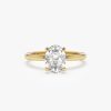 0.75 - 1.50 ctw 14k Four Prong Setting Oval Shaped Lab Grown Diamond Engagement Ring - Valeria 14K Gold Ferkos Fine Jewelry