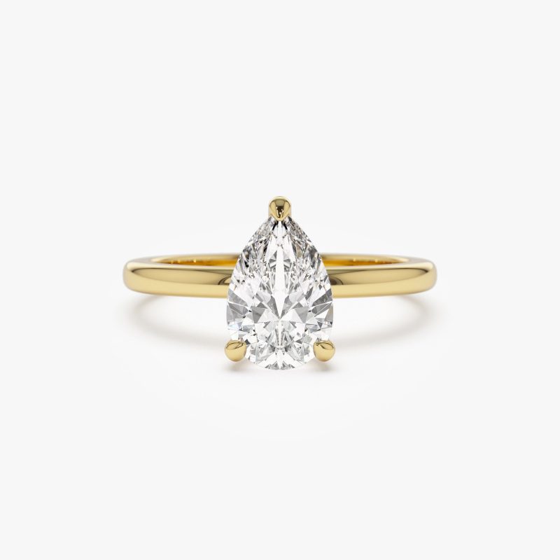 0.75 - 1.50 ctw 14k Prong Setting Pear Shaped Lab Grown Diamond Engagement Ring - Kylie 14K Gold Ferkos Fine Jewelry