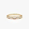 14k Vintage Inspired Baguette Diamond Wedding RIng 14K Gold Ferkos Fine Jewelry