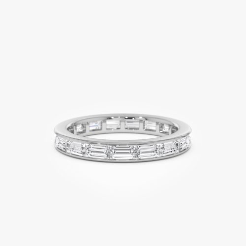 1.6 ctw 14k East to West Setting Full Eternity Baguette Lab Grown Diamond Ring - Layla 14k White Gold Ferkos Fine Jewelry