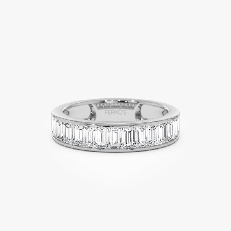 1.55 ctw 14k Channel Setting Baguette Lab Grown Diamond Anniversary Ring - Stella 14k White Gold Ferkos Fine Jewelry