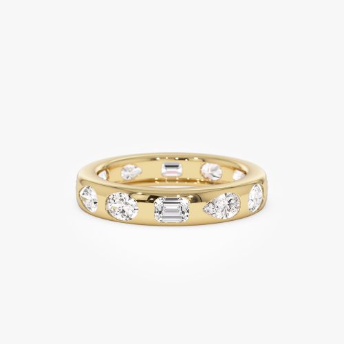 2.35 ctw 14k Mixed Shape Flush Setting Lab Grown Diamond Anniversary Ring - Clara 14k Gold Ferkos Fine Jewelry