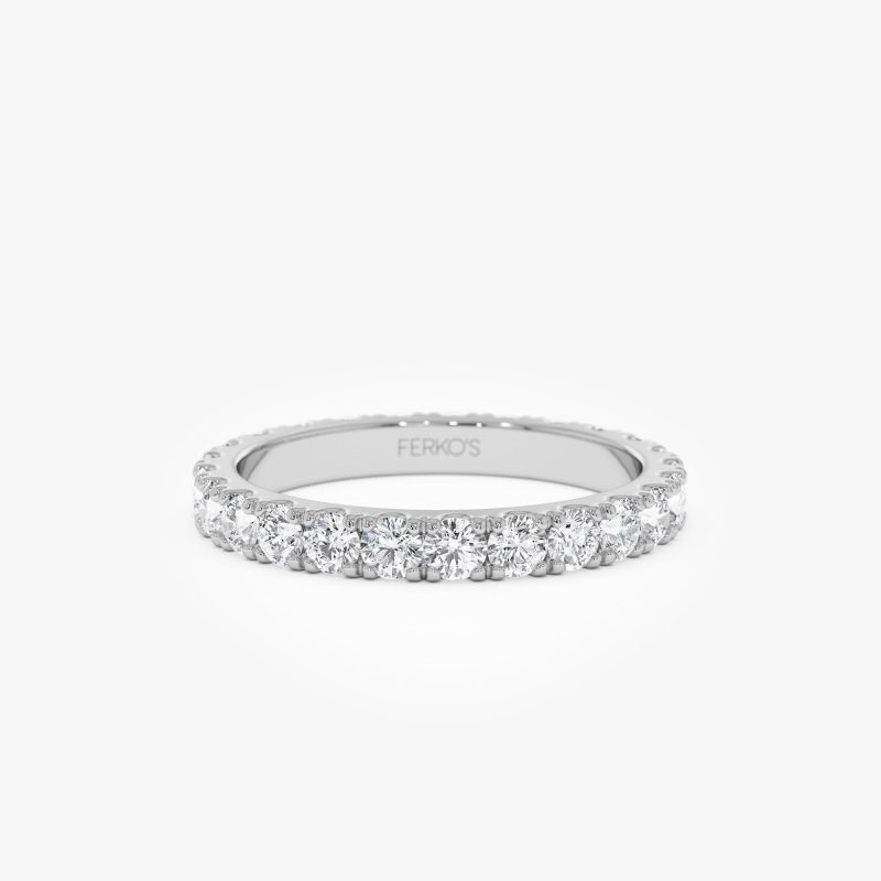 1.25 ctw 14k Pave Setting Full Eternity Lab Grown Diamond Ring - Elena 14k White Gold Ferkos Fine Jewelry