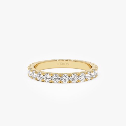 1.25 ctw 14k Pave Setting Full Eternity Lab Grown Diamond Ring - Elena 14k Gold Ferkos Fine Jewelry