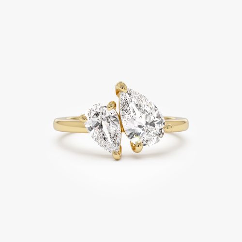 2.05 ctw 14k Toi et Moi Pear Shaped Lab Grown Diamond Ring - Ayla 14k Gold Ferkos Fine Jewelry