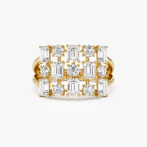 2.15 ctw Multi Shape Lab Grown Diamond Cocktail Ring - June 14k Gold Ferkos Fine Jewelry