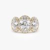 3.35 ctw Three Stone Halo Oval Lab Grown Engagement Ring - Ashley 14k Gold Ferkos Fine Jewelry