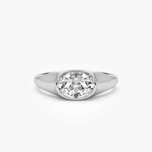 1.00 ctw 14k Oval Shape Lab Grown Diamond Ring - Amira 14k White Gold Ferkos Fine Jewelry